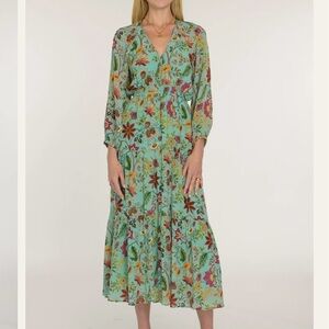 Elizabeth and James Floral Multicolor Midi Dress